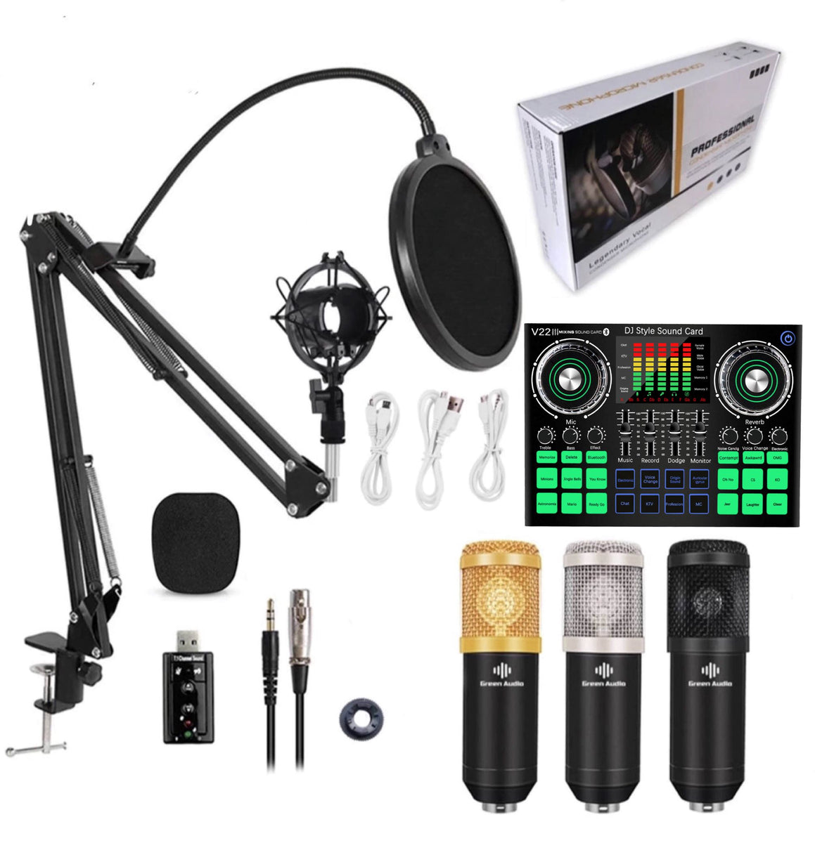 Bluetooth connect Microphone & Interface Podcast Kit Condenser